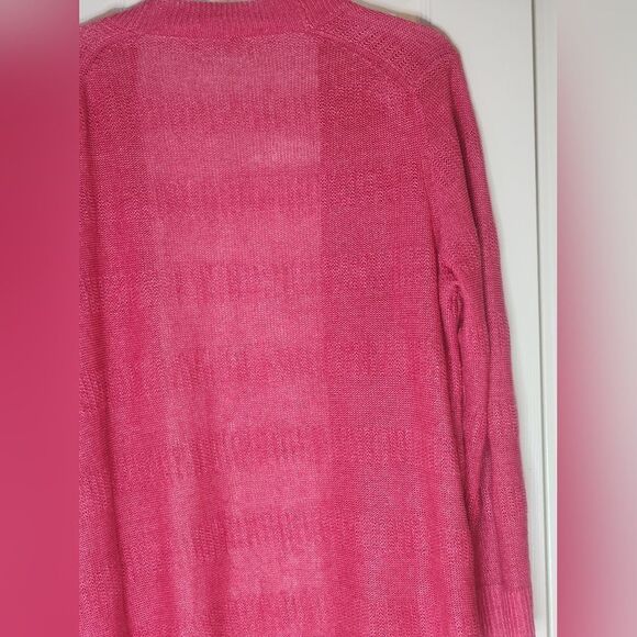 Talbots? L Raspberry Red LngSlv Pockets  Knit Women’s Opened Sweater Cardigan - Picture 8 of 8